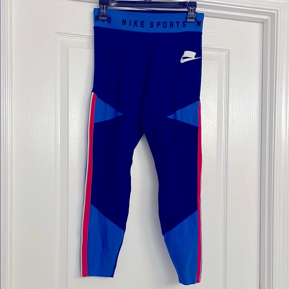 Nike Blue and Red Athletic Leggings